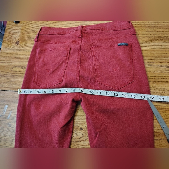 Hudson women's Krista ankle skinny jeans, ripped, distressed red,stretch, sz 27. - Picture 12 of 16